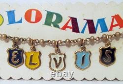 1960's MEGA RARE ELVIS PRESLEY COLORAMA SALESMANS SAMPLE METAL KIDDIE BRACELET