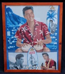 1961 Rare Vintage Elvis Presley Framed Blue Hawaii Silkscreen Movie Poster