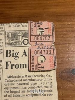 1965 Elvis Presley Kid Galahad Movie Ticket With Newspaper Clipping Very Rare