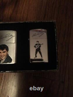 1989 Zippo Elvis Presley Portrait & Signature Lighter Lot Zippo Slim NIB RARE