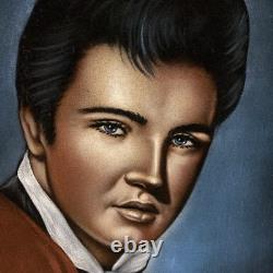 1 OF 1 Rare Elvis Presley Vintage Airbrushed Portrait Velvet Cloth 19x23 Frame