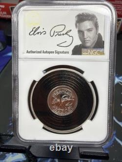 1 oz. 999 Silver Round Elvis Presley Signature Product Ngc Ms70 Graded Rare