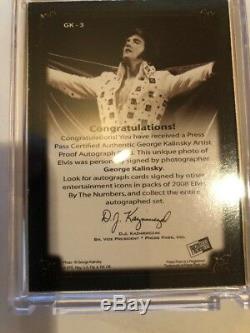 2008 Ap Press Pass Elvis Presley Card Signed By George Kalinsky Rare 7/25