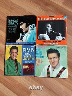 25 Rare Elvis Presley Vinyl 45 Records With 25 Authentic Picture Sleeves + Book