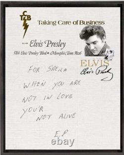 2 Elvis Presley Rare vintage 8X10 Canvas letter in a Custom frame
