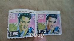 2 RARE ELVIS PRESLEY NAME ON STAMP error light pink U. S. 29 Cent Postage Stamps