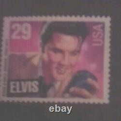 2 RARE ELVIS PRESLEY NAME ON STAMP error light pink U. S. 29 Cent Postage Stamps