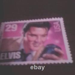 2 RARE ELVIS PRESLEY NAME ON STAMP error light pink U. S. 29 Cent Postage Stamps