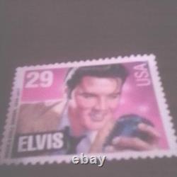 2 RARE ELVIS PRESLEY NAME ON STAMP error light pink U. S. 29 Cent Postage Stamps