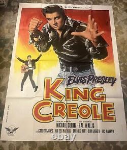 47 X 63 King Creole French Grande Movie Poster Rare Collectible Elvis Presley
