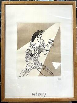 Al Hirschfield Elvis Presley Caricature Art Signed 1975 LE 65/150 Rare