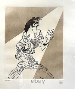 Al Hirschfield Elvis Presley Caricature Art Signed 1975 LE 65/150 Rare