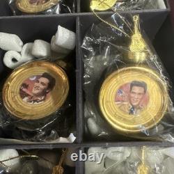 Bradford Exchange Elvis Presley Christmas Ornament Lot Of 12 With Certificate Rare