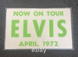ELVIS PRESLEY 1972 ORIGINAL NOW ON TOUR Laminated BACKSTAGE PASS VERY RARE Green