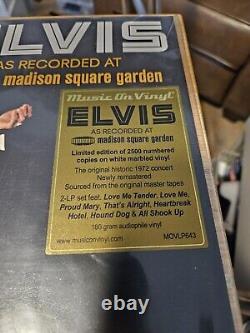 ELVIS PRESLEY 2LP MADISON SQUARE GARDEN WHITE MARBLE VINYL MINT #d2500 RARE NEW