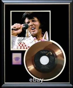 ELVIS PRESLEY AN AMERICAN TRILOGY GOLD RECORD WithPRINTED SIGNED AUTOGRAPH RARE