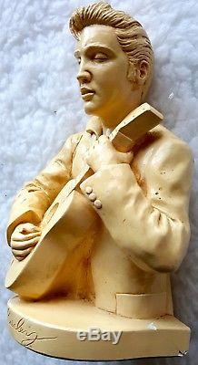 ELVIS PRESLEY Bust/Guitar BOOKEND ©1956 EPE Rare Collectible OOP Ex