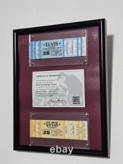 ELVIS PRESLEY CANCELED UNUSED CONCERT TICKETS SEPT 1977 FRAMED With COA RARE