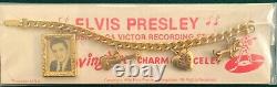 ELVIS PRESLEY CHARM BRACELET Original on Pink & White Card © 1956 EPE Mint RARE