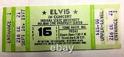 ELVIS PRESLEY Concert Ticket Terre Haute, IN Sept 16, 1977 NM Very Rare