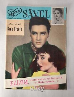 ELVIS PRESLEY Cover + Pictorial in Rare Old Finnish AJAN SÄVEL Magazine #8 1959