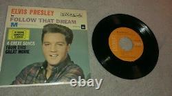 ELVIS PRESLEY FOLLOW THAT DREAM EPA-4368 RCA VICTOR Orange Label nm Rare Sleeve