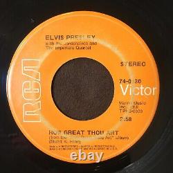 ELVIS PRESLEY How Great Thou Art / His Hand in Mine RARE PROMO 45 1969 TOP COPY