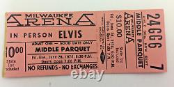 ELVIS PRESLEY In Concert Ticket stub Milwaukee June 28, 1974 NM Very Rare