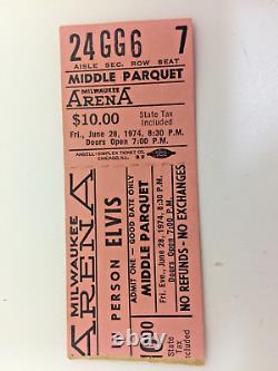 ELVIS PRESLEY In Concert Ticket stub Milwaukee June 28, 1974 NM Very Rare