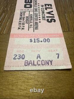 ELVIS PRESLEY In Concert Unused Ticket Asheville NC, May 30, 1977 NM RARE