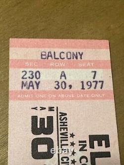 ELVIS PRESLEY In Concert Unused Ticket Asheville NC, May 30, 1977 NM RARE