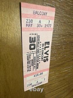 ELVIS PRESLEY In Concert Unused Ticket Asheville NC, May 30, 1977 NM RARE