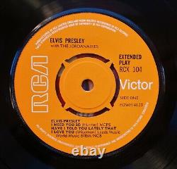 ELVIS PRESLEY & Jordanaires UK EP RCA RCX-104? Rare ORANGE LABELS! NM/EX+ c. 1969