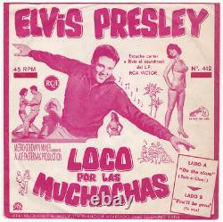 ELVIS PRESLEY Loco por las Muchachas Ultra rare Orig PROMO 1965 PERU 45