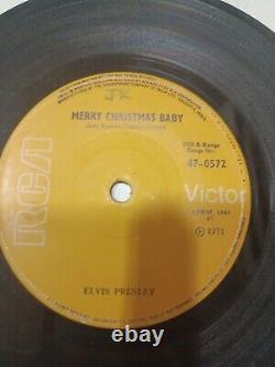 ELVIS PRESLEY Merry Christmas/Come All ye RARE SINGLE RCA yellow INDIA VG+
