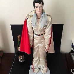 ELVIS PRESLEY PORCELAIN DOLL 25 inch With Stand Rare Find