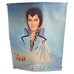 ELVIS PRESLEY Painting 1970s JAMES THOMAS NEURMANN Signed 32x21Vintage RARE