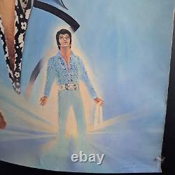 ELVIS PRESLEY Painting 1970s JAMES THOMAS NEURMANN Signed 32x21Vintage RARE