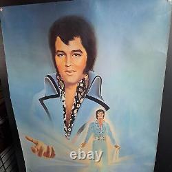 ELVIS PRESLEY Painting 1970s JAMES THOMAS NEURMANN Signed 32x21Vintage RARE