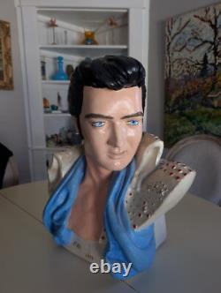 ELVIS PRESLEY, RARE COLLECTABLE CHALKWARE BUST VINTAGE 1970s