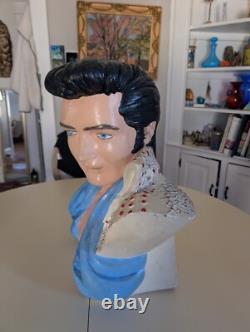 ELVIS PRESLEY, RARE COLLECTABLE CHALKWARE BUST VINTAGE 1970s