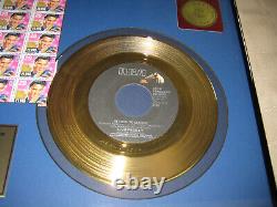 ELVIS PRESLEY RETURN TO SENDER 45 RPM 24k GOLD RECORD PLUS STAMPS RARE FRAMED