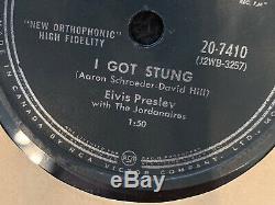 ELVIS PRESLEY Rare 78rpm RCA 20-7410 ONE NIGHT & I GOT STUNG From 1958 EX