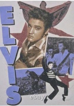 ELVIS PRESLEY Rare Collectible Light Colored Graphic Tee Shirt Size L