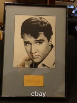 ELVIS PRESLEY Rare Signed Autographed Cut with COA Matted And Framed 16x11