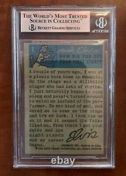 ELVIS PRESLEY Topps #1 1956 Card Authentic Autograph Cut Beckett Slab RARE