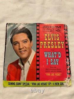 ELVIS PRESLEY VERY RARE ORIGINAL- PROMO, 45 VIVA LAS VEGAS with Jacket