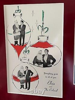 ELVIS PRESLEY Vintage 1960 Christmas Card Rare-Beautiful Museum Framed Display