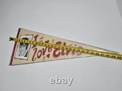 ELVIS PRESLEY Vtg I? Love Elvis Picture Photo Felt Pennant Preserved Rare