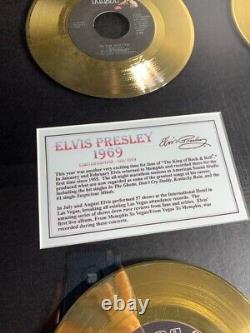 EXTREMELY RARE Limited Edition 122/1969 Elvis Presley 24k Gold Record Set
